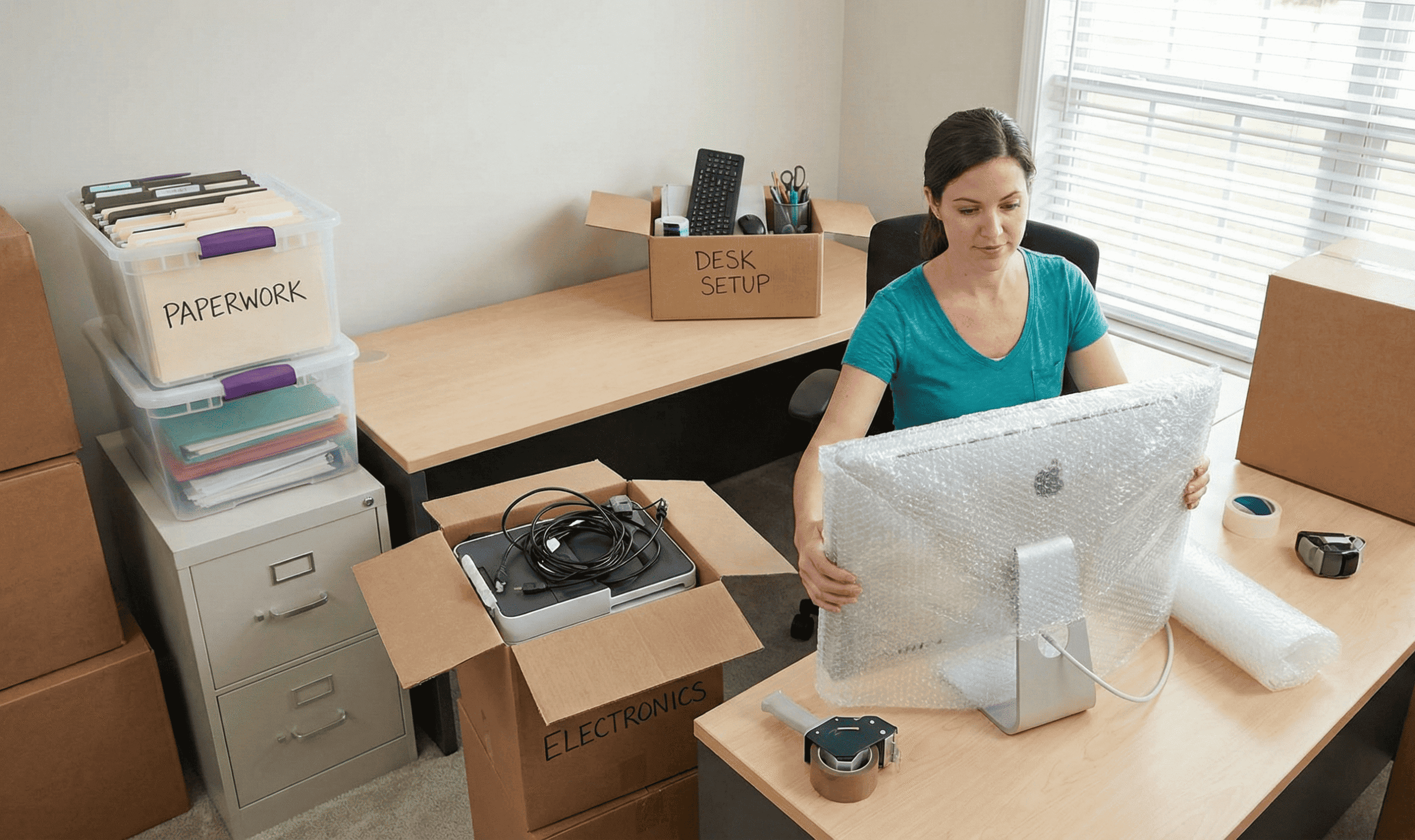 How to Pack a Home Office: Electronics, Paperwork, and Desk Setup